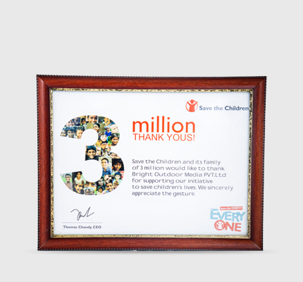 Save the Children Million Thanks